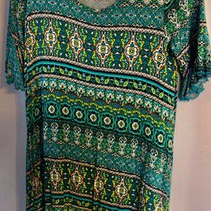 BoHo Turquoise, Multi-colored swing dress